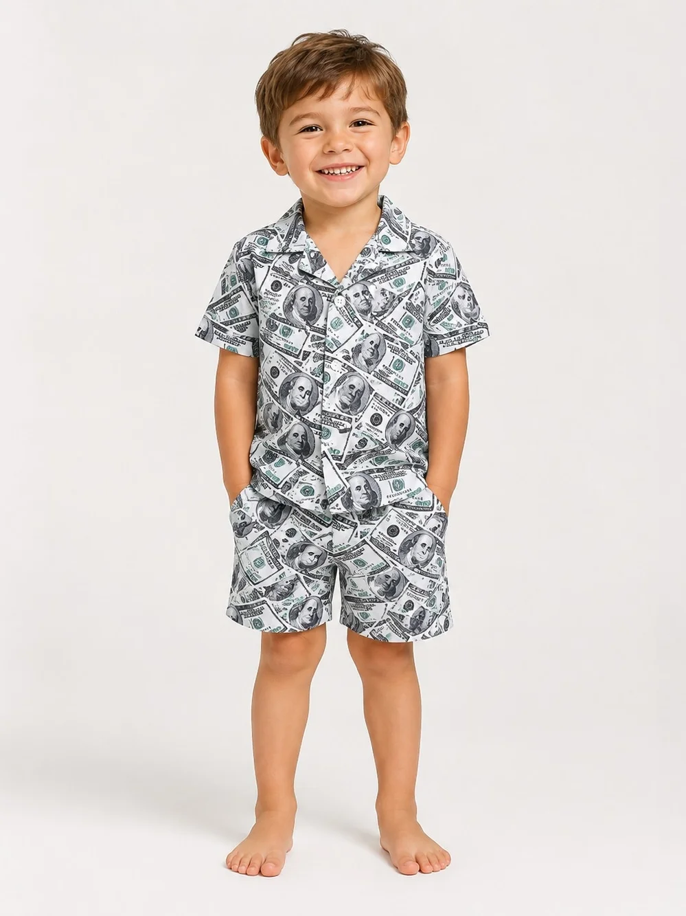 SHEIN BOYS SET OF 2 OUTFITS MONEY PRINT & DUCKS SZ 4T